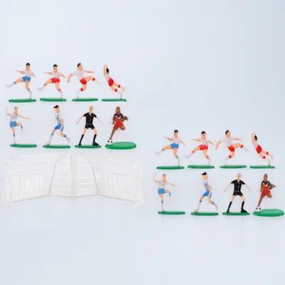 Raindrops 2 Sets Soccer Figure For Cake ABS Cake Decoration Sports Themed Birthday Parties