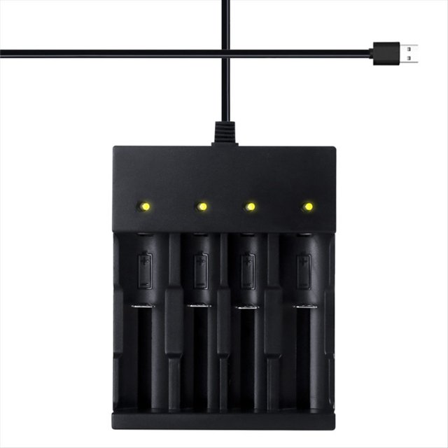 Cargador de Batería 4Bay Smart 18650, Cargador Universal para Linternas de Iones de Litio de 3,7 Voltios, Baterías Recargables 18650 para Faros Delanteros
