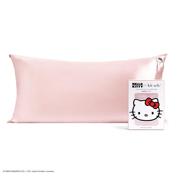 Funda de almohada de satén Kitsch x Hello Kitty Pink King Size