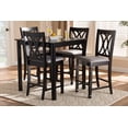 thumbnail image 5 of Baxton Studio Reneau Modern and Contemporary Gray Fabric Upholstered Espresso Brown Finished 5-Piece Wood Pub Set, 5 of 5