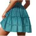 thumbnail image 4 of ZQUUVOU Ruffle Mini Skirts For Women High Waist Flowy Summer Boho Ruffle Tiered Short Skirt Sky Blue, 4 of 6