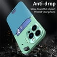 thumbnail image 5 of for iPhone 14 Pro Case with Stand, Card Slot Shockproof Anti-Slip Hybrid Bumper iPhone 14 Pro 2022 Phone Cover with Kickstand & Drop Protection Matte Hard PC Case for 6.1", Mint+Blue, 5 of 8