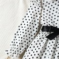 thumbnail image 5 of Girls Clothes 2025 2026 Fashion Dot Ruffle Long Sleeve Collared Dress Blouse Top with Belt and Legging Pants Outfit Set for Little Big Kids 2-7Y, 5 of 9