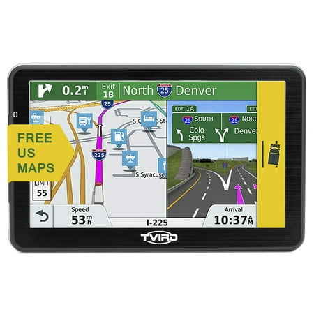 Tvird 3D GPS Navigator for Car with 7 Inch HD Touch Screen, Super-narrow Bezel Design,Multimedia SAT NAV Voice Prompt +USB Cable+Car Charger+ Free US (Best Garmin Sat Nav)