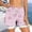 Pink, variant on Womens Pink Floral 2 In 1 Athletic Shorts, Drawstring Workout Gym Running Yoga Shorts With Built In Compression Liner,Size M