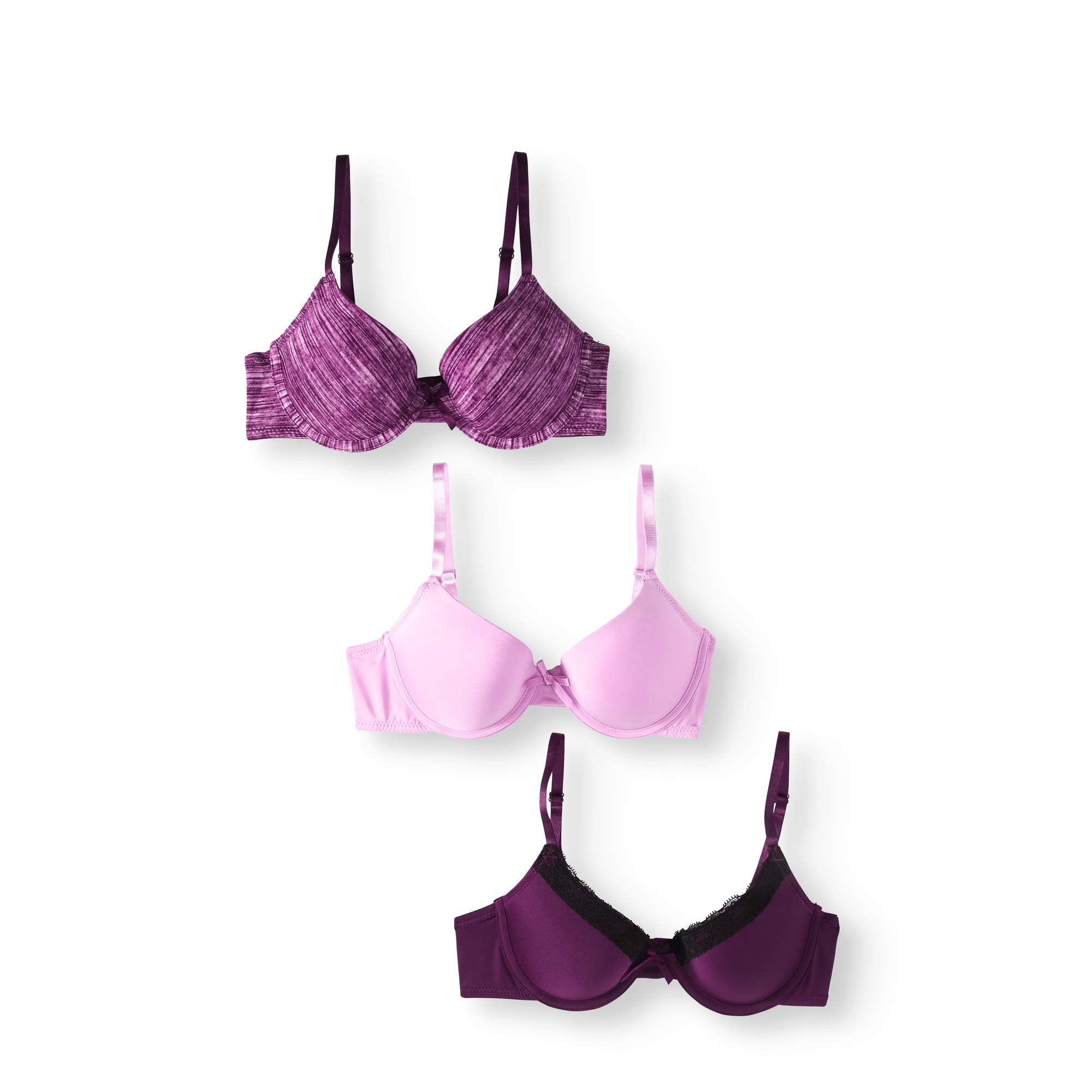 Ladies' Padded TShirt Bras, 3Pack