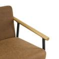 thumbnail image 6 of Christopher Knight Home Mid-Century Modern 26" Counter Height Stools, Metal Frame, Wood Armrests, Brown Cushion, Set of 2, 6 of 9