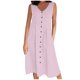thumbnail image 3 of Vestido Corto de Manga Larga para las Mujeres Color Sólido Cuello Tripulación Vestido de Manga Corta, Bolsillo Rodilla Longitud Vestido de Verano para las Mujeres, 3 of 7
