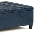 thumbnail image 6 of Harrison 36 inch Wide Transitional Coffee Table Storage Ottoman in Denim Blue Vegan Leather, 6 of 10