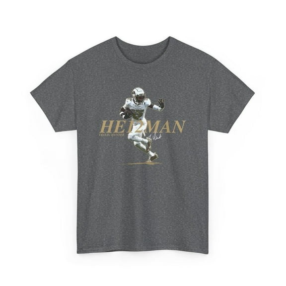 Travis Hunter #12 Football Cartoon Unisex Heavy Cotton Tee-KFTH001-Graphite Heather-XL