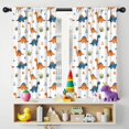thumbnail image 5 of Blackout Kids Curtains,White Dinosaurs Geometric Plants Pattern Childrens Insulated Curtains Set Of 2,Bedroom Essentials,Toddler Room Decor 42"x54", 5 of 5