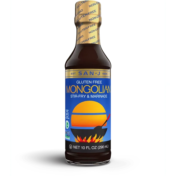 San-J Gluten Free Stir-Fry & Marinade Mongolian 10 fl oz Pack of 2