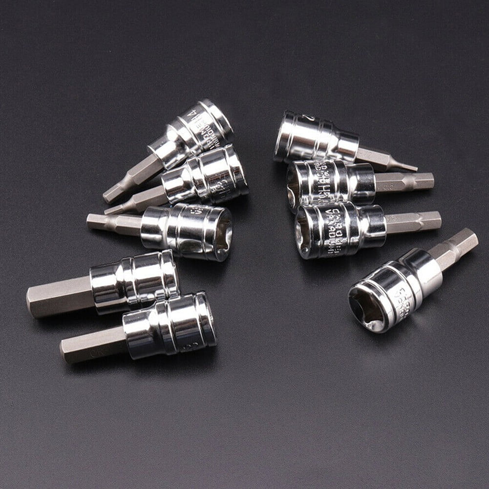 9pcs/set SoFor CKets Hex Bit SoFor CKet Set 3/8" Drive & Drill Metric 2-10mm