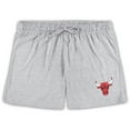 thumbnail image 3 of Women's Concepts Sport Red/Heather Gray Chicago Bulls Plus Size Long Sleeve Top and Shorts Sleep Set, 3 of 3