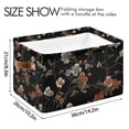 thumbnail image 4 of Yayeee 2 Pack Canvas Storage Basket with Handles for Shelves Fabric Bins Closet Organizer, Black Flowers, 4 of 8