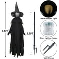thumbnail image 3 of Halloween Decorations Outdoor – 4.6 FT Light Up Witch Stakes (Set of 3) with Warm-Color LED Lights, Scary Witches Halloween Yard Decor for Lawn, Garden, Party Prop, 3 of 6
