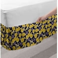 thumbnail image 2 of Spring Bed Skirt, Pattern with Flowers and Butterflies, Elastic Bedskirt Dust Ruffle Wrap Around for Bedding Decor, 4 Sizes, Yellow Dark Indigo, by Ambesonne, 2 of 2