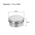 thumbnail image 2 of Uxcell 1.7oz 50ml Screw Top Lid Round Cans Tin Containers Aluminum Silver Tone 12 Pack, 2 of 6