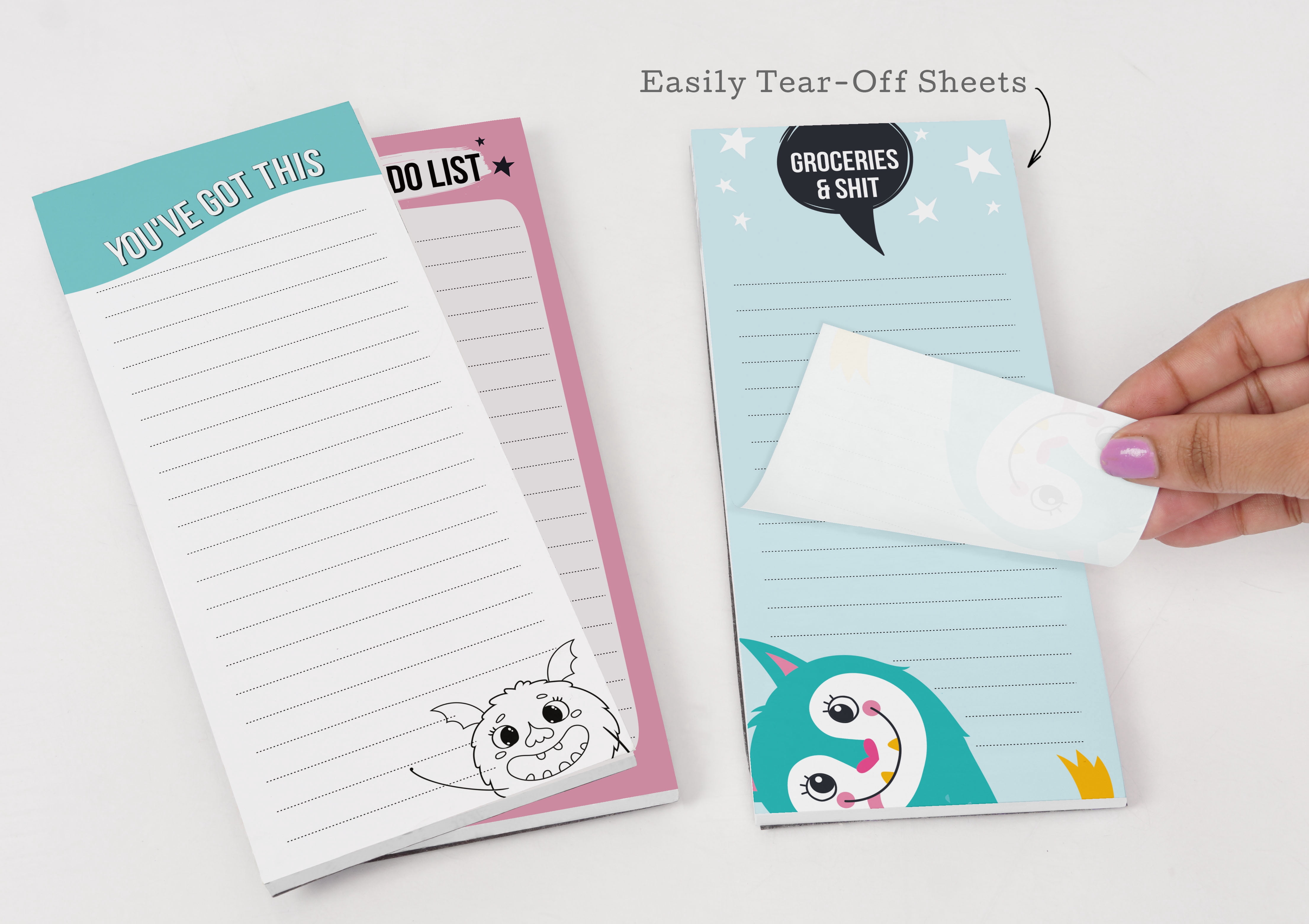 Inkdotpot Pack of 3 Magnetic Fridge To-Do List Notepads- Magnetic Memo Pads For Refrigerator-(50 Sheets Each)-HW