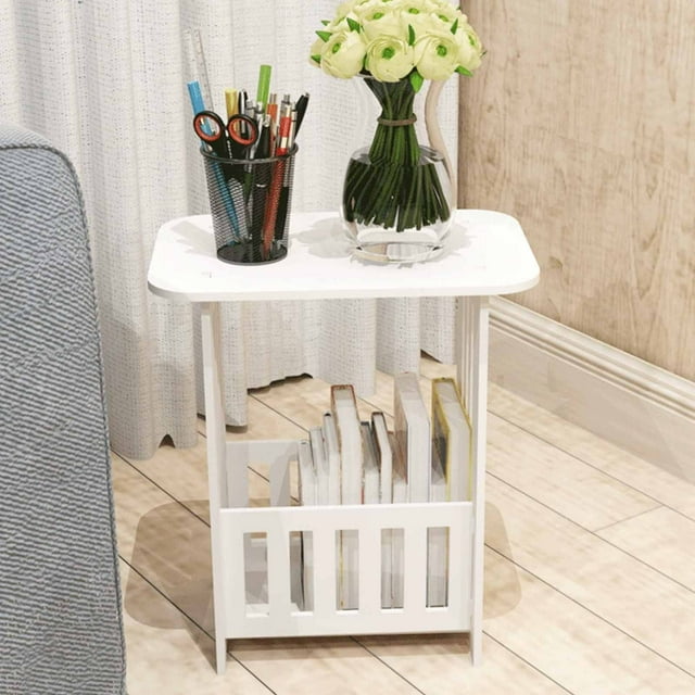 Jiaeri Multi Compartment Storage Shelf, PVC Organizer for Bedroom Living Room, Modern Magazine Rack, Small Space Furniture, Home Decor Storage Table