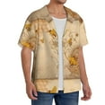 thumbnail image 4 of KLL Honey Bees And Sunflowers Print Men's Shirt Short Sleeve Button Down Summer Cuba Beach Shirts- X-Large, 4 of 7