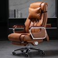 thumbnail image 2 of Mobile Restaurant Office Chairs Leather Lounge Luxury Armchair Chairs Swivel Relaxing Italian Fauteuil Living Room Furniture My Lux Decor Round, 2 of 14