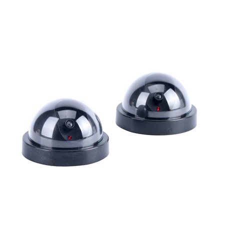 8milelake 2 Pack NEW Dummy Fake Security Cctv Dome Camera with Flashing Red LED Light, Great Dome Simulation Camera Black is a new and never used high quality.., By