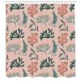 thumbnail image 3 of Under the Sea Shower Curtain, Dark Sea Green Tone and Coral Seaweed Water Plantation Print, Fabric Bathroom Set with Hooks, 69W X 75L Inches Long, Pale Salmon and Multicolor, by Ambesonne, 3 of 3