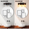 thumbnail image 3 of 3 Lights 18.5inch Bathroom Vanity Light Fixtures , Wooden Farmhouse Vanity Lights Rustic Bathroom Lights Over Mirror with Clear Glass Shade Black Industrial Wall Sconce, 3 of 7