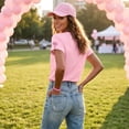 thumbnail image 3 of EANJE Breast Cancer Awareness Shirts for Women Printed Crew Neck T-Shirt Short Sleeve Casual Top, Loose Soft Awareness Tee For Daily Support Outfit Pink M, 3 of 4