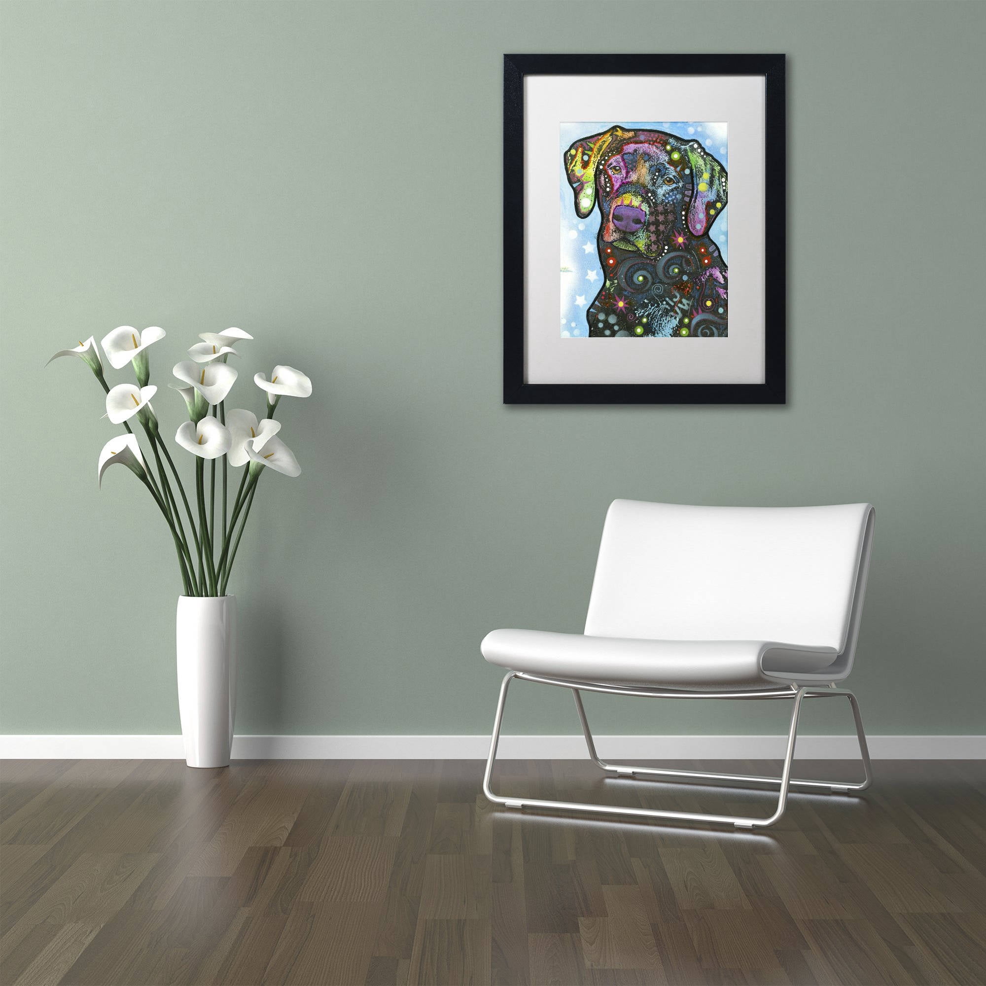 Trademark Fine Art "27" Canvas Art by Dean Russo, White Matte, Black Frame
