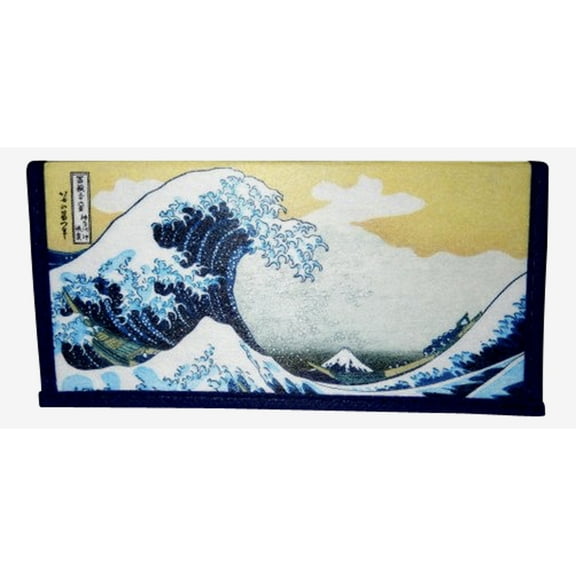 Set of 2 Japanese Rice Paper Wallet/Checkbook Cover Great Wave Off Kanagawa Design with Gift Box