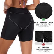 Ocean Blues Women's High-Waisted Board Shorts with Mesh Splicing Swim Bottoms Swim Shorts Size L
