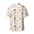 thumbnail image 2 of Xecao offers the Watermelon And Lemon for Men's Casual Short-sleeved Shirt, a button-up collared shirt with a pocket, perfect for beach vacations and yacht travel in the Small size., 2 of 7