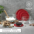 thumbnail image 6 of JoyJolt Kitchen Mixing Bowls - 8pc Glass Bowls with Lids Set – Neat Nesting Bowls in 4 Sizes - Red, 6 of 7