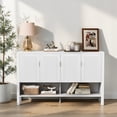 thumbnail image 2 of Hassch 55.1 Inch Buffet Cabinet with Storage, Farmhouse Sideboard with 4 Doors, Coffee Bar Cabinet with Adjustable Shelves, Cupboard for Kitchen, Living Room, White, 2 of 10