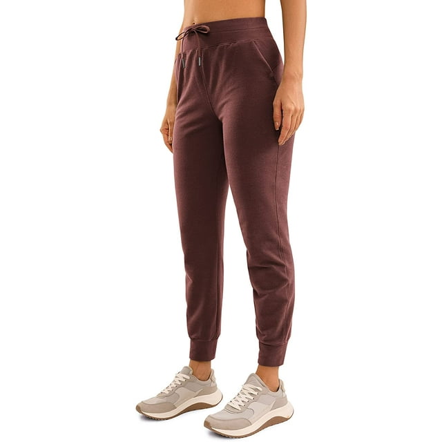 Pantalon de Jogging en Coton pour Femmes Taille Haute avec Cordon de Serrage Séchage Rapide et Poches