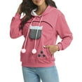 thumbnail image 2 of Unisex Big Pouch Hoodie Long Sleeve Pet Cat Dog Holder Carrier Pullover Fleece Sweatshirt Large Pocket Cute Hoodies Plus Size, 2 of 6