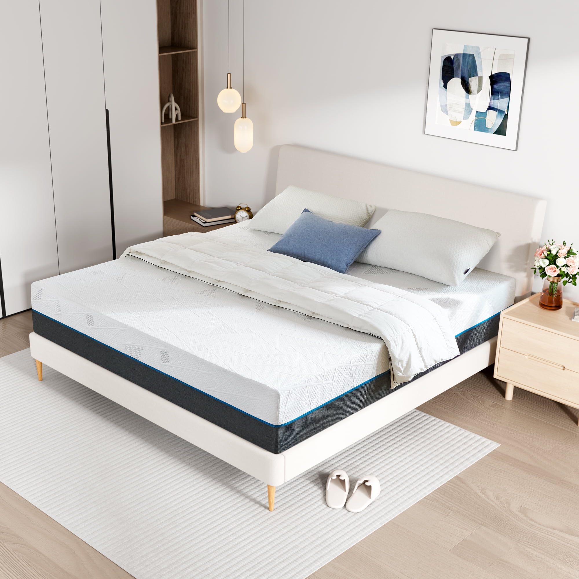 King Size Mattress, GELBIY 12" Gel Memory Foam Mattress in a Box with Breathable Cover