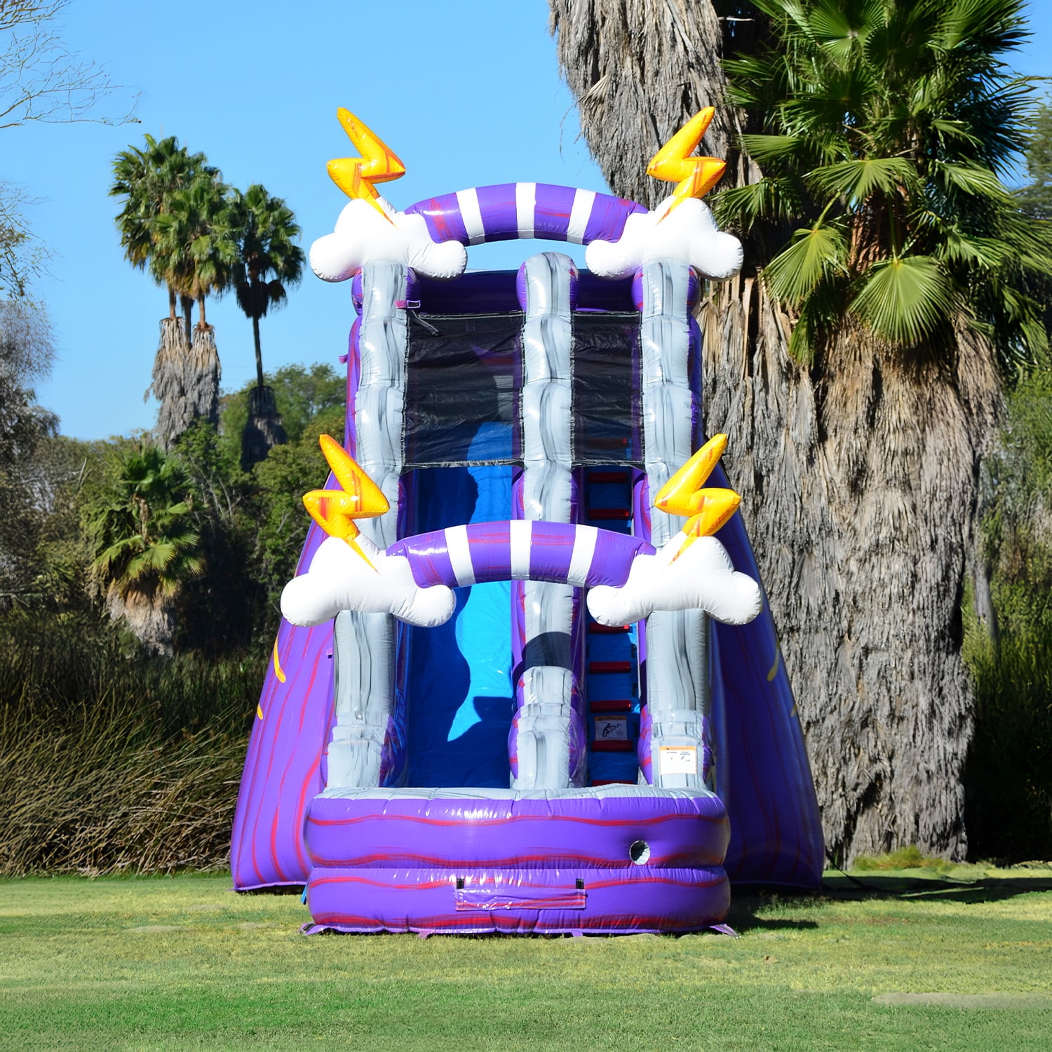 JumpOrange 19’ Thunder Commercial Grade Water Slide with Splash Pool for Kids and Adults (with Blower), Outdoor Indoor, Wet Dry Use, Tall Inflatable