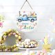 thumbnail image 5 of Decoraciones de Pascua, huevos de Pascua, conejito, letrero colgante de madera, decoración, letrero de puerta festivo, letrero de bienvenida, estilo natural, fondo de madera, celebra la primavera, fel, 5 of 6