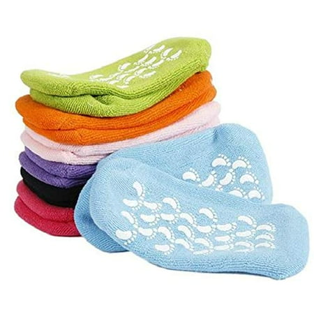 Moisturizing Socks 2pc Foot Care Spa Moisturizing Gel Socks Exfoliating Dry Cracked Soft Skin Sock Pedicure Hard Heel skin Protector Repairing Moisturizing Gel Socks (Color : Black)