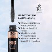 BEL London Big Lash Mascara Extreme Length and Volume Intense Black, 0.46 fl oz / 13.5 ml