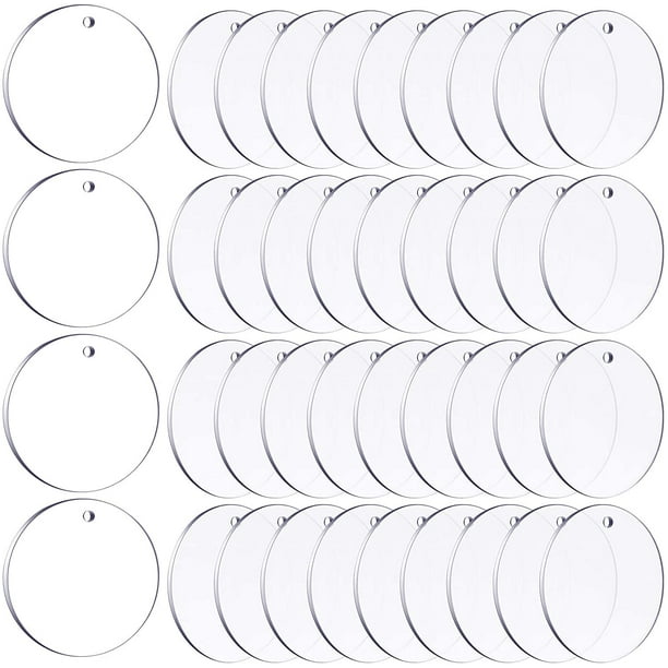 100 Pièces 1,96 Pouces Acrylique Porte-clés Blancs Acrylique Transparent  Cercle Disques Acrylique Clair Rond Porte-clés Blanc pour DIY Porte-clés  Artisanat et Projets de Vinyle Rond - 