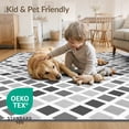 thumbnail image 4 of ODIKA Hallway Contemporary Bold Contrast Repeating Grid Network Pet Friendly & Kids Safe for Bedroom, Bedside, Nursery, 4 of 7