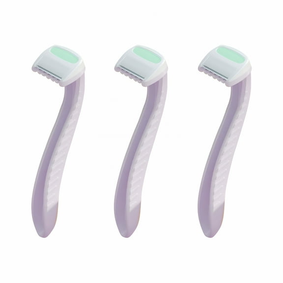 FACEGA Women Shaver,Women's Shavers,Women's Razors for Shaving,Women Shavers for Private Area-3-Pack Hair Removal Tool for Armpit,Leg & Pubic Hair,Safe & Skin-Friendly-Purple-3.5 Inch