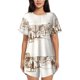 thumbnail image 1 of Fotbe Western Desert Cowboys Conjunto de Pijama Estampado para Mujer, 2 Piezas, Ropa de Dormir con Camiseta de Manga Corta y Shorts Suaves-3X-Large, 1 of 6