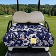thumbnail image 2 of Psesaysky Golf Cart Seat Covers (With an extra handle) Tropical Seat Blanket, with 4 Front Pockets, Fits for EZGO, Yamaha, Club Car, Epic and Other 2 Person Seats, All Seasons (Blue Hibiscus Flower), 2 of 8