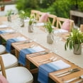 thumbnail image 3 of Haze Blue White Ombre Cloth Napkins, Vintage Gradient Striped Aesthetics Washable and Reusable Dinner Napkins Set of 6, Table Napkin for Kitchen Party Birthday Wedding Hotel Housewarming 20"x20", 3 of 8