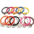 thumbnail image 3 of Masteelf 2Pcs Silicone Bracelet Kkey Ring Alloy Ring Creative Round Shaped Key Chain(Black), 3 of 10